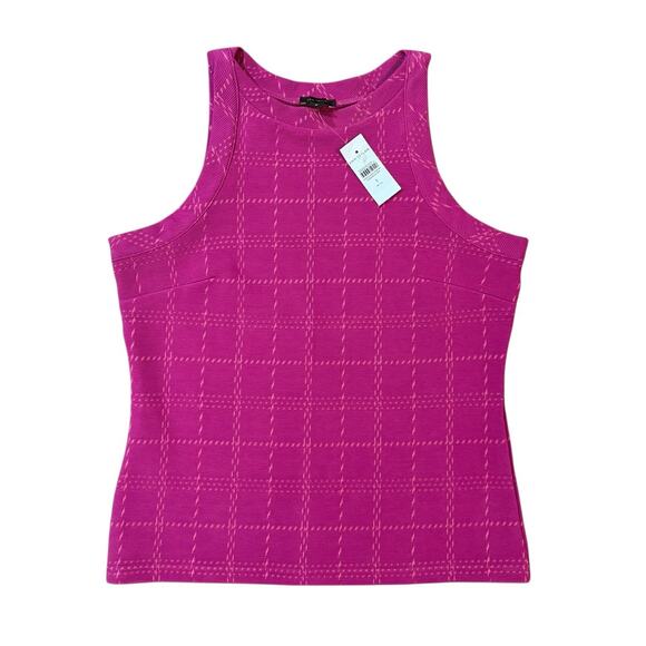 NWT Ann Taylor Purple Textured Trim Tank Sleeveless Top Women’s Petite Small NEW - Picture 4 of 16
